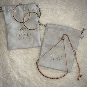 Kendra Scott hoop earrings and necklace